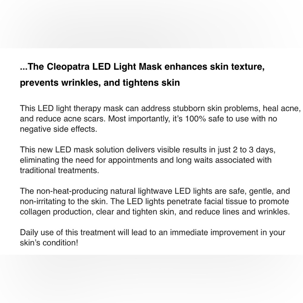 Cleopatra LED Light Mask - Picture 11 of 13